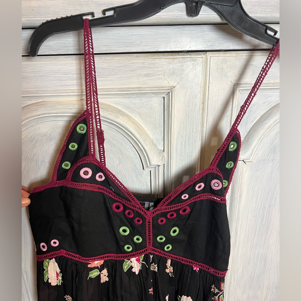 Anthropologie Floral Jumpsuit - Black and Pink - Picture 6 of 12